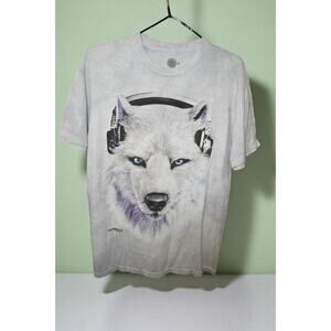 The Mountain Manimals Wolf Headphones Graphic Tee – Size M – 2013 David Penfound